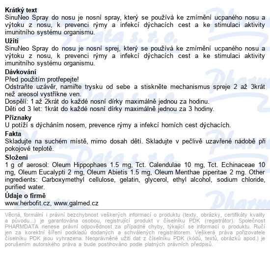Sinuneo Spray 20ml - popis
