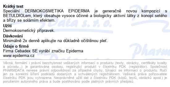 Epiderma Bioak.krém Pokožka S Projevy Lupénky 75ml - popis