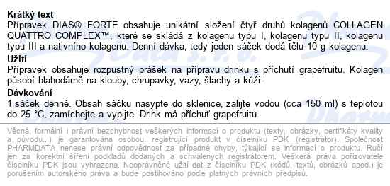 Dias Forte Grapefruit Sáčky 30x11.3g - popis