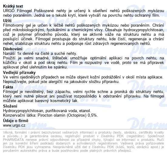 Urgo Filmogel Poškozené Nehty 3.3ml - popis