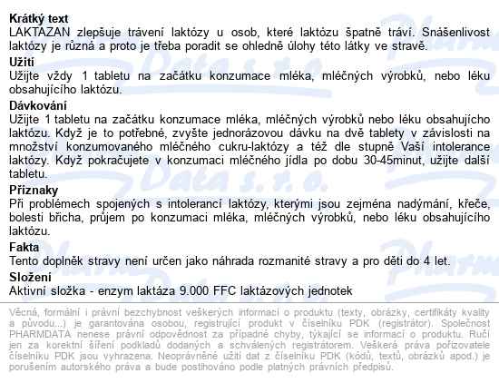 Laktazan Extra 9000 Fcc Tbl.32 - popis