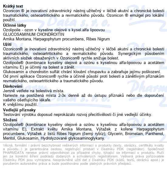 Ozonicon Emulgel 100g - popis