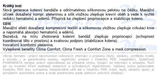 Genumedi kolenní bandáž se silikonovou pelotou kolem čéšky - popis