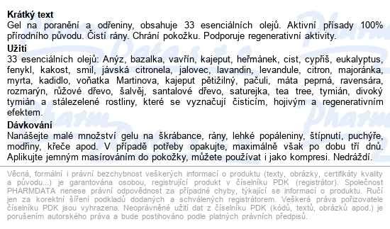 Puressentiel Gel Na Odřeniny Drobná Poranění 30ml - popis