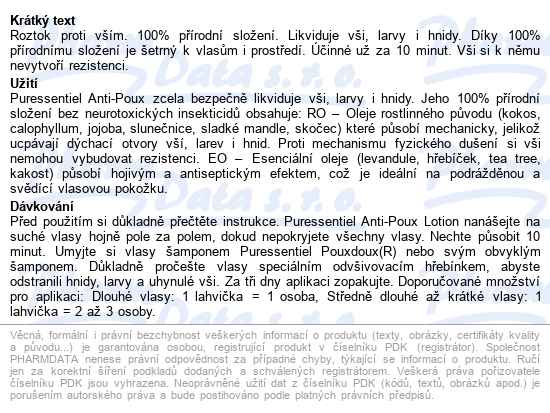 Puressentiel Roztok Proti Vším 100ml - popis