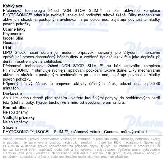 Eveline Slim 4d Lipo Shock Noční Sérum 250ml - popis
