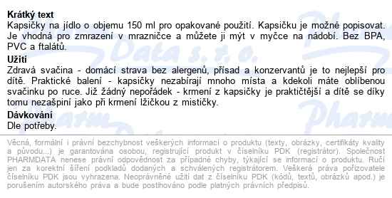 Petite&mars Kapsička Na Jídlo Papoo Slon 6x150ml - popis