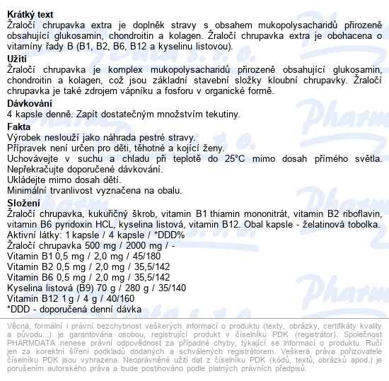 Vieste žraločí Chrupavka Extra Cps.60 - popis