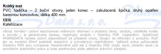 Cévka Močová Nelaton Mužský Ch14.400mm - popis