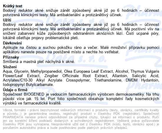 Dermedic Normacne Bodový Reduktor Akné 15ml - popis