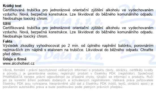 Alkoholtest Altik Závěs 1ks - popis