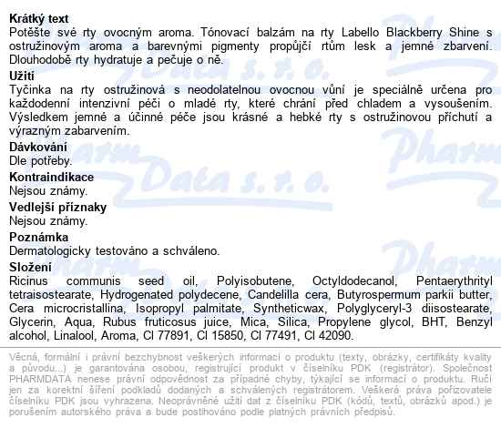 Labello Balzám Na Rty Blackberry 4.8g 85285 - popis