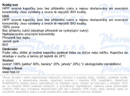 Hipp Hippis Jablko-banán-jahoda Bio 4m 100g - popis