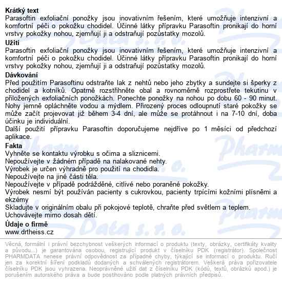 Parasoftin Exfoliační Ponožky 1 Pár - popis