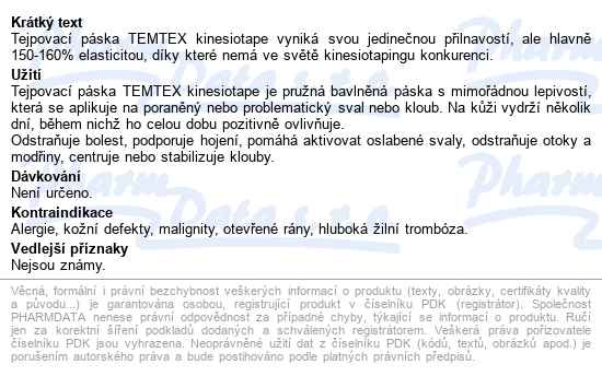 Temtex Kinesio Tejpovací Páska Fialová 5cmx5m - popis