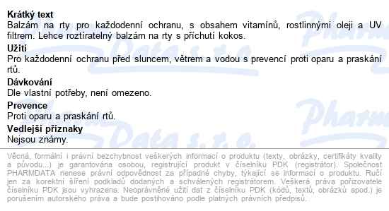 Balzám Na Rty Vitamínový Kokos 4.5g - popis