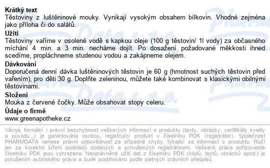 Green Apotheke Vřetena Z červené čočky 250g - popis