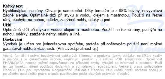 Rychlonáplast Elastická 25mmx450cm Zelená - popis