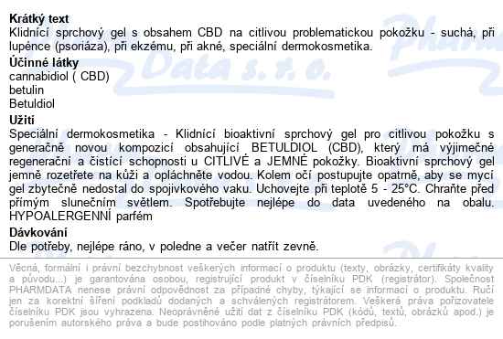 Epiderma Bioak.sprch.gel Pro Citliv. Pokožku 300ml - popis