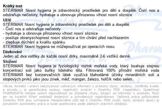 Stérimar Nosní Sprej 50ml - popis