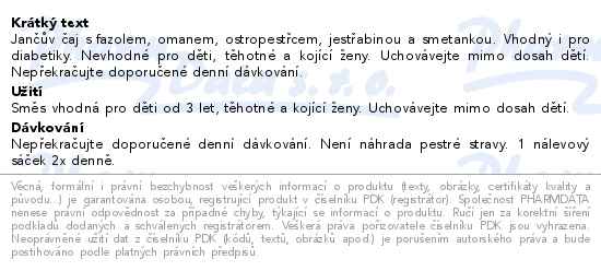 Jančův čaj Sacharofit 20 x 1g sáček - popis