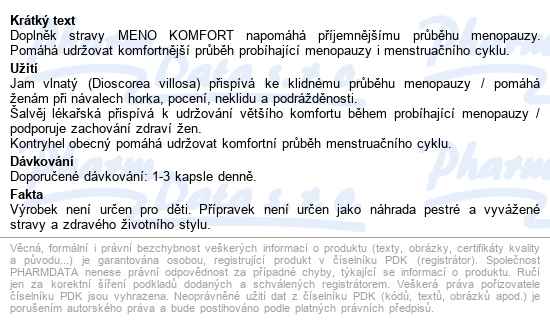 Naturvita Meno Komfort 60 Kapslí - popis