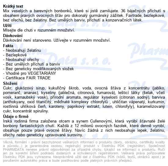 Jelly Bean Fazolky Gourmet Mix Krabička 75g - popis