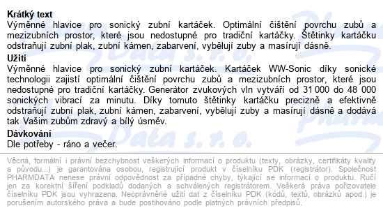 Biotter Ww-sonic Výměnné Hlavice 2ks - popis