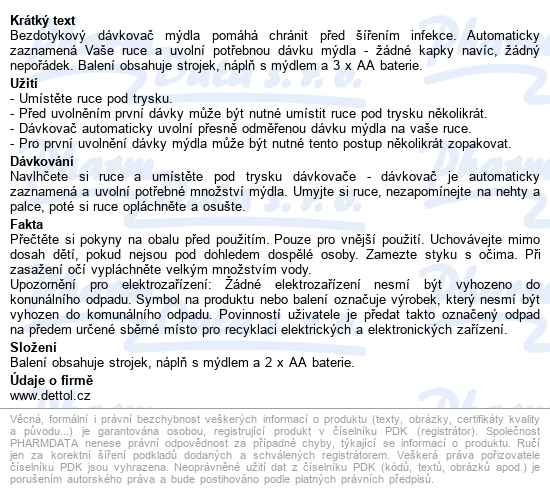 Dettol Bezdotyk.dávk.mýdla Dobrodruh Kids 250ml - popis