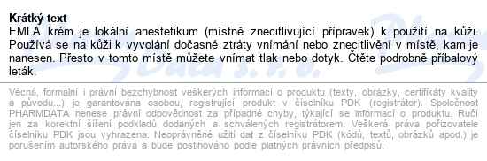 Emla 25mg/g+25mg/g krém 1x30g - popis