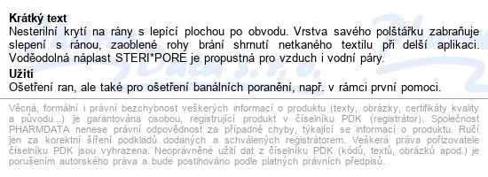 Rychloobvaz Steri*pore 5x7cm/5ks Steriwund - popis