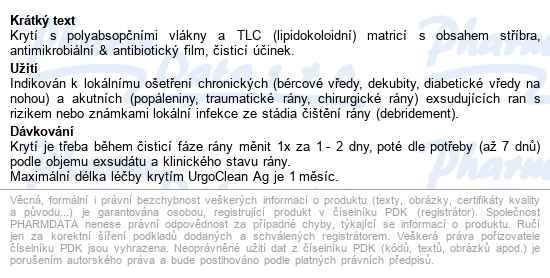Urgoclean Ag, Krytí Absorpční S Lipidokoloidní částí, Se Stříbrem 10cmx10cm,mikroadherentní,vlákna s vysoce absorpčn - popis