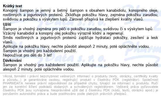 Ryor Konopný šampon Se Zklidňujícím Efektem 200ml - popis