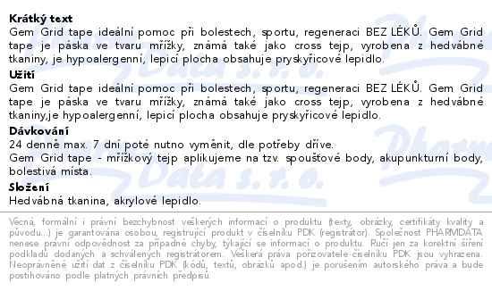 GM Gem Grid tape vel.A-B-C 95ks tělová barva - popis