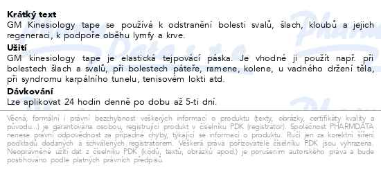 GM kinesiology tape 5cmx5m zelený - popis