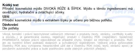 Přírodní Kosmetické Mýdlo Divoká Růže & šípek 100g - popis
