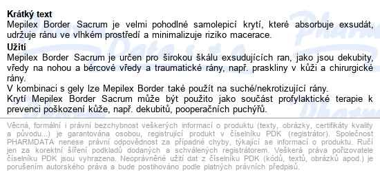 Mepilex Border Sacrum 16x20 cm, 10 ks, samolepící absorpční pěnové krytí - popis