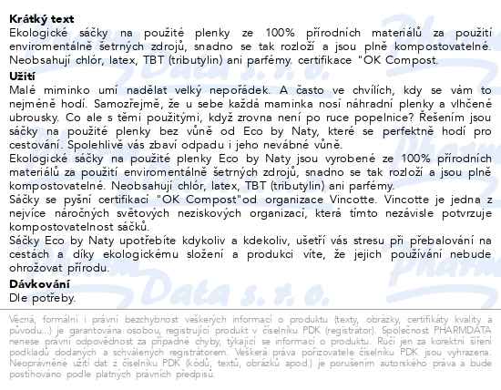 Eco by Naty Sáčky na plenky bez vůně 50 kusů - popis