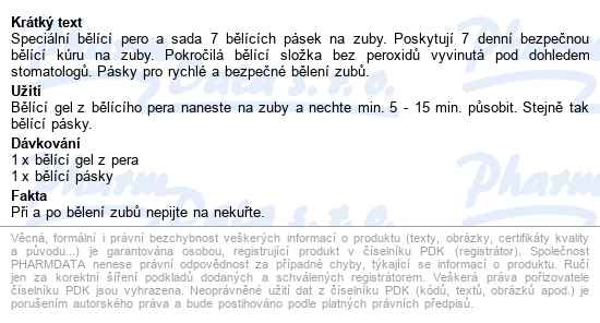 White Glo Bělící Pero 2.5ml+7 Bělících Pásek - popis