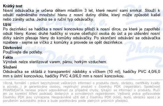 Nosní Odsávačka - Modrá - popis