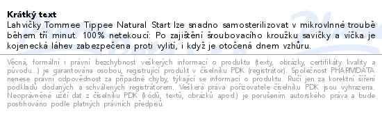 Tommee Tippee Natural Start kojenecká lahev Žabička 260ml 2ks - popis