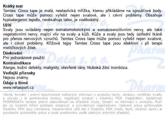 Temtex Cross Tejpovací Páska A Type 180ks - popis