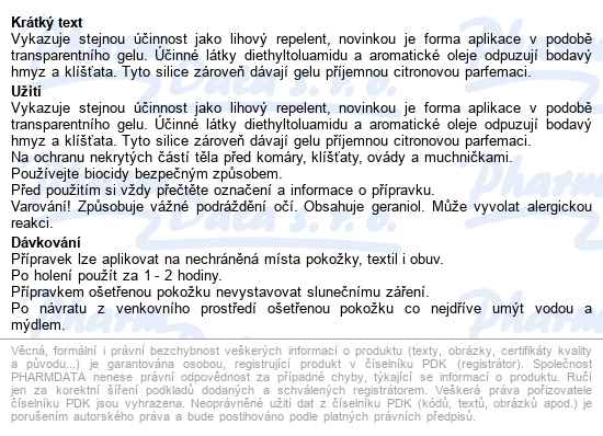 Alpa Repelent Gel 75ml - popis