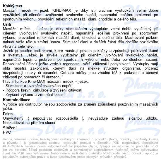 Kinemax Hedgehog Masážní Míček Ježek 6cm Modrý - popis