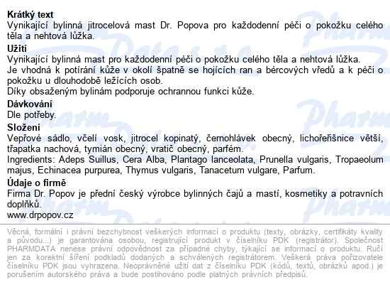 Dr.popov Jitrocelová Mast 50ml - popis