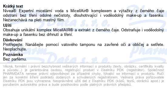 Nivea Micellair Dvoufáz.micelární Voda 400ml 88514 - popis