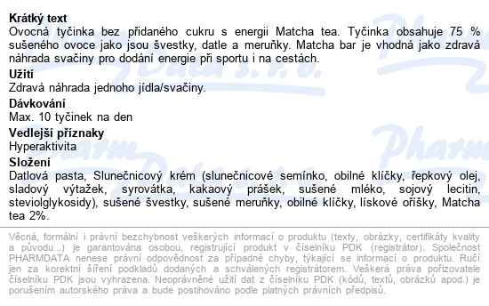 Matcha Bar 40g - popis