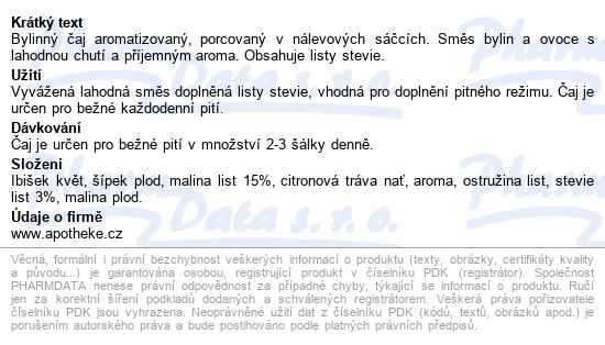 Apotheke Malina S Citronovou Trávou 20x2g - popis
