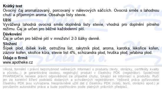 Apotheke Sladká Hruška S Jeřabinou 20x2g - popis