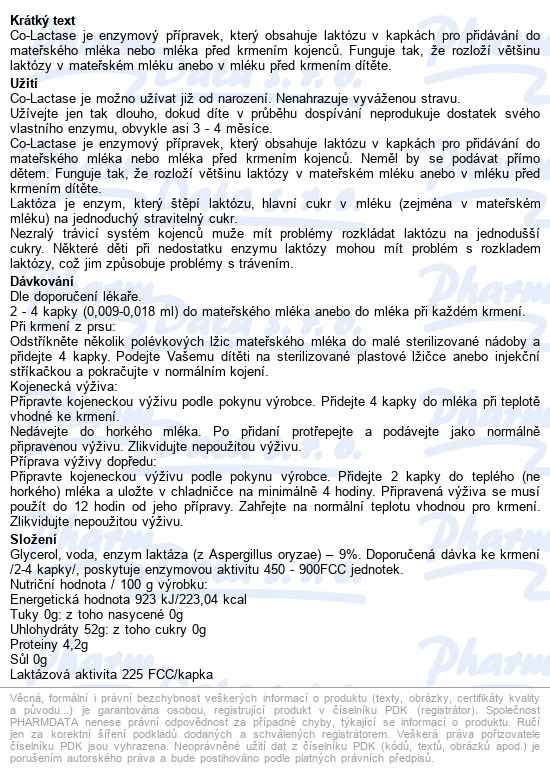 Co-lactase Dětské Kapky 0+ 10ml - popis